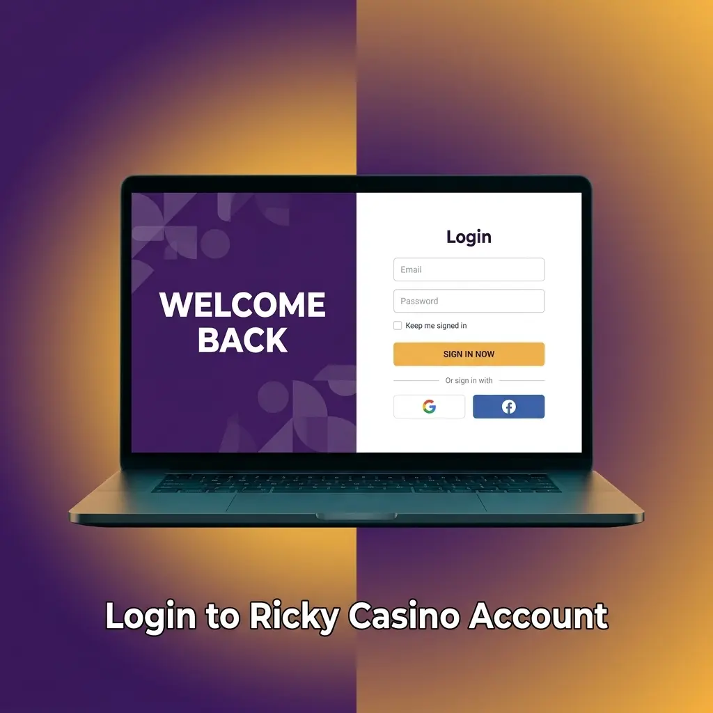 Ricky Casino account login screen